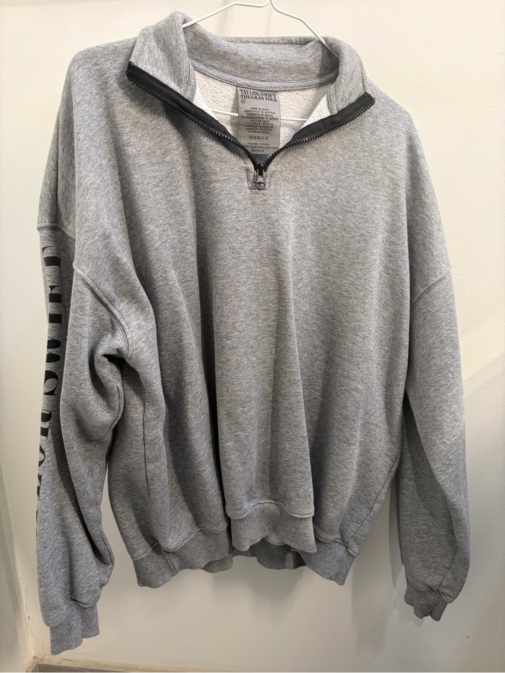 Taylor Swift Eras Gray Quarter-Zip Pullover Sweater